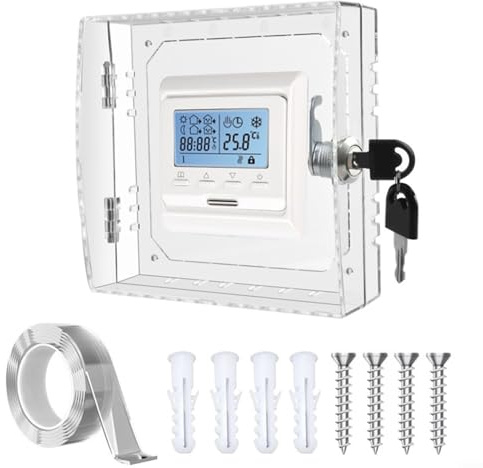 HOHOVYVY Thermostat Cover, Thermostat for PROTECTION, Acrylic Thermostatic for PROTECTION, Lockable AC Lock Box Cover, Thermostat On The Wall, 2 Keys