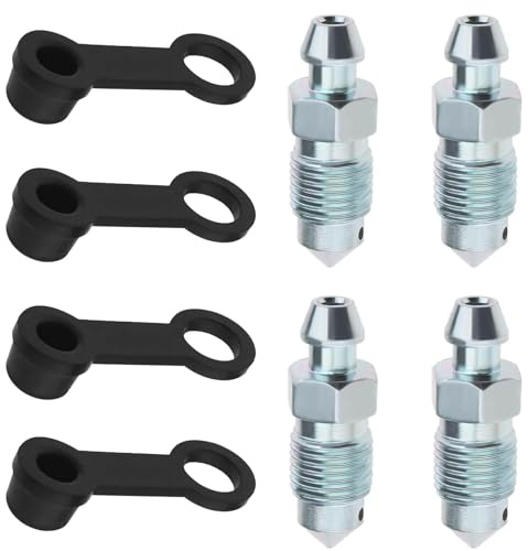 GVSS 4 Stück Entlüftungsschrauben für Banjobolzen, M10 x 1 mm, Schrauben für Motorradbremsen | Eisen, korrosionsbeständig, ermöglicht das Entlüften des Bremskreises, kompatibel mit Auto, Motorrad und Scheibenbremse