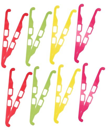 Toyvian 20 Occhiali 3d a Diffrazione in Cartone Effetto Cuore Luminosi, Leggeri e Confortevoli Per Feste Notturne e Festival, Set Da 20 Pezzi Multicolore Per Gruppi e Eventi Musicali