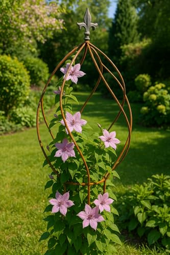 Der-Porzellan-Laden Rankgitter Topiary aus Metall, 61 x 40 cm, Edelrost-Finish – Stabile Gartendeko für Kletterpflanzen & Rosen, ideal als dekoratives Rankgitter Metall