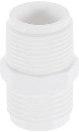 sourcing map Adaptador de manguera de jardín, macho NPT de 3/4 pulgadas x 3/4 pulgadas GHT conector de plástico macho para mangueras de bomba de tanque y piscina, color blanco