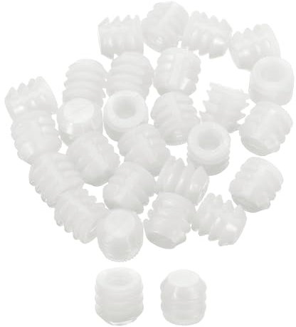 sourcing map 200 tasselli per cerniere da 1,1 x 1 cm, inserti in plastica con filettatura per cerniere di ante di armadietti, collegamenti di mobili, bianco