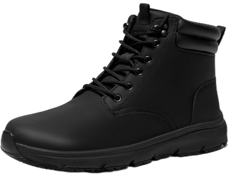 ZIGSAM Botas de Hombres cómodas Botas de senderismo Zapatos Impermeable Calzado Moto（39，Negro）