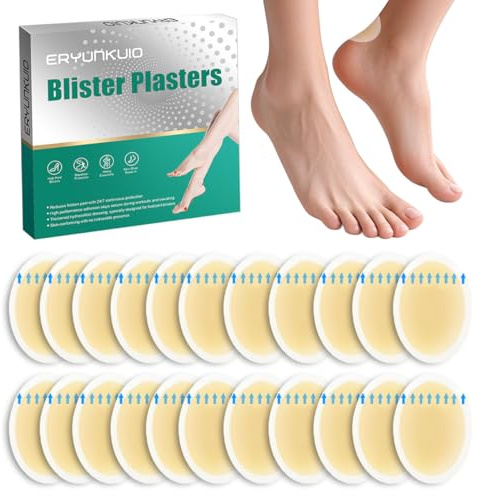 22 st blåsplåster för fötter, hydrokolloidplåster, blåsor, vattentäta dynor, gelblåsskyddsdynor, vattentäta för häl, tå, skyddshud för fotklack (normal ellips, Count, 22)