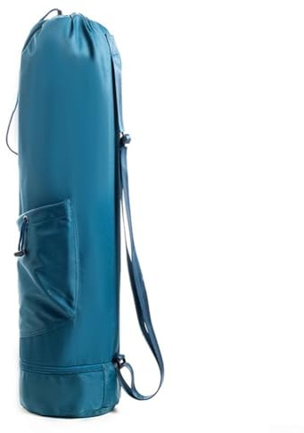 Bolsa de transporte para esterilla de yoga con correa ajustable con material impermeable y soporte para botella de agua para un uso cómodo en el gimnasio y práctica de yoga al aire libre (azul)