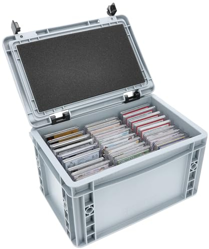 Feldherr Eurobox Set för Trading Cards i Grading Cases - Skydd och förvaring för 27 graderade kort (PSA, CGC, Beckett) - Stapelbar låda med skumplastinsats