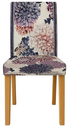 Dahlia Housse de chaise de salle à manger, style vintage bohème, chrysanthème floral, violet, élasthanne - Lavable, décoration pour cuisine, bureau, conférence