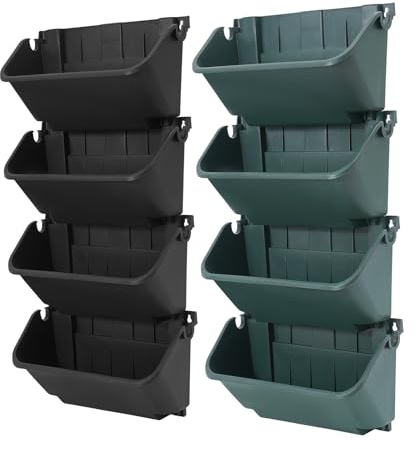 Wandmontierte Pflanzenwand 24-teilig, Vertikaler Garten Set für Balkon & Innenraum, Blumentöpfe Wand als Modulares Hochbeet Balkon, Blumentöpfe für Kräuter, Erdbeeren & Sukkulenten