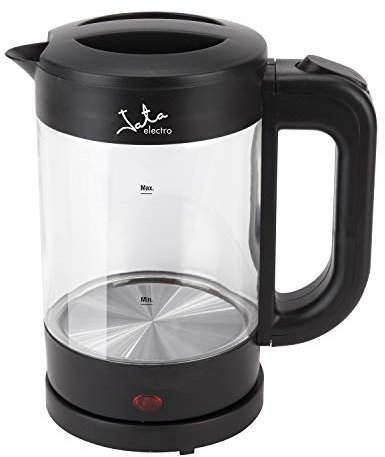 Jata HA702 Hervidor de Agua Eléctrico 1,2 Litro, 1500 W, Libre de BPA, Base 360º, Desconexión Automática, Recogecables, Ebullición Rápida, Visor Agua, Cristal Borosilicaito