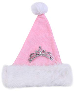 BESTOYARD Weihnachtsmütze Rosa Plüsch Weihnachtsmütze für Kinder Kind und Erwachsene Weihnachten Urlaub Party Zubehör Gefälligkeiten