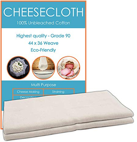 Edenwood Seihtuch aus 90-100% ungebleichter Baumwolle, Käsetuch für Käse, Marmelade, Halloween-Dekorationen, Reinigung, 2 Meter