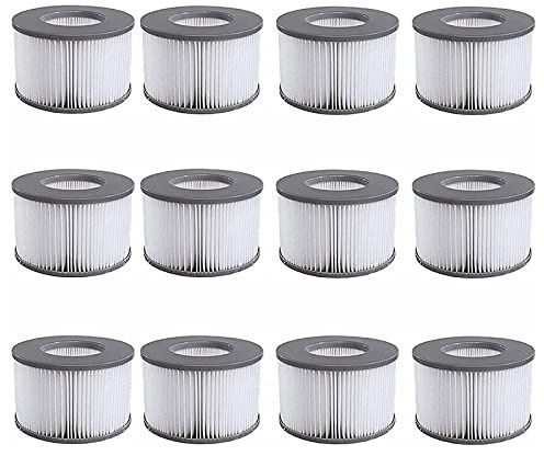 Mscomft Mspa Filterkartusche für Filter,mspa Filter kompatibel mit MSpa Modelle ab 2020,Wasserfilter für heiße U-Boote und Spa,Filter für mspa für aufblasbare Pools (12 Stück)