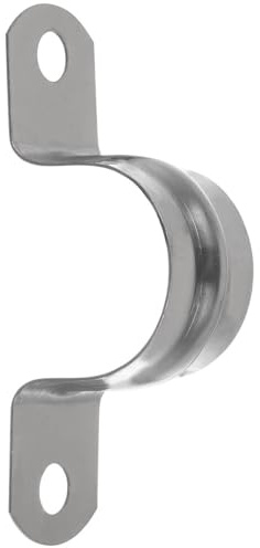 YoiYee 25mm U Shape Pipe Clamp, 304 Stainless Steel Saddle Hose Clip, 2 Holes Tension Strap for Ducting Plumber Securing Gas/Water Pipe/Tube, Pack of 10