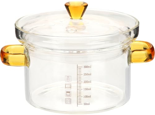 Yardwe Glas Dampf-Nahrungsmittelschüssel Mit Deckel Transparente Suppenschüssel Für Gedämpfte Eier Warme Speisen Und Suppen Praktische Kleine Schüssel Für Küche Und Haushalt