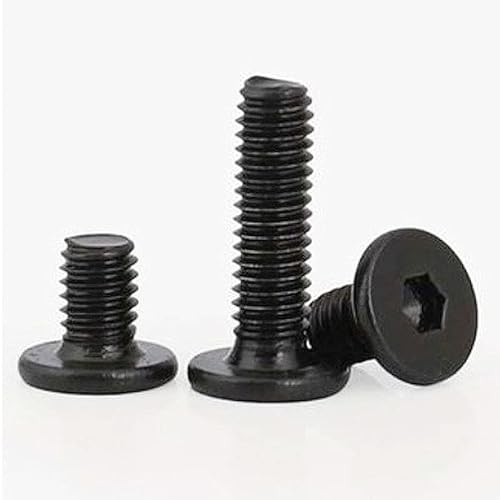 TUBEAU 10/50 Teile/los cm Schwarz Edelstahl Sechskant Innensechskant Ultradünne Super Low Flachkopf Inbusschraube Bolzen M2 M2.5 M3 M4 M5 M6 (Color : 10mm, Size : M5 10PCS)