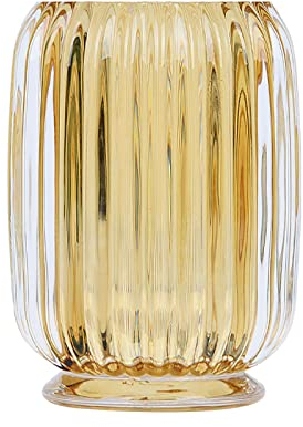 DASITON Make up Pinsel Aufbewahrung,Pinselhalter Kosmetik Aufbewahrung aus Glas,Kristall Pinselhalter Makeup Brush Holder Organizer,Pinsel Organizer für Schminktisch,Schlafzimmer,Badezimmer(Bernstein)