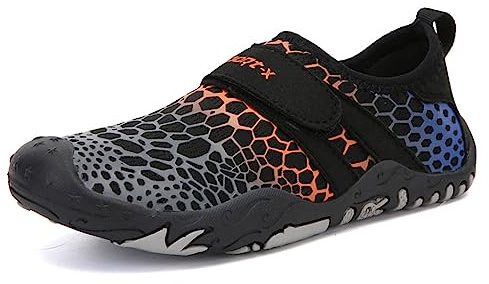 Mateju Chaussures Aquatiques Enfant Garçon Fille Graffiti Chaussettes d’Eau Chaussons de Plage Séchage Rapide Antidérapant Pieds Nus Chaussures de Bain Chaussures pour Plage Piscine