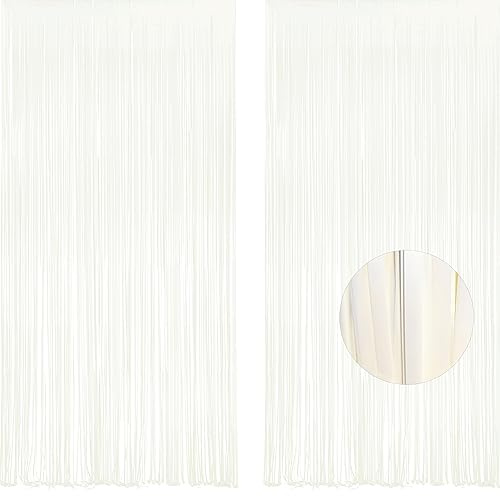 Beige Weiß Lametta Vorhang - GREATRIL Metallic Luftschlangen Party Vorhange Fotowand Hintergrund für JGA Junggesellenabschied Hochzeit Babyparty Verlobung Brautdusche Valentinstag Party Deko
