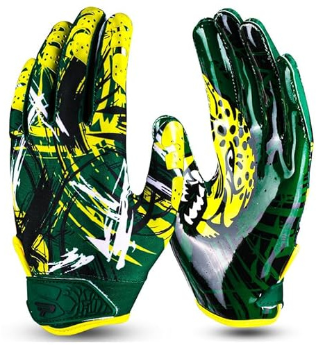 PLAYEUR Cheetah Rapid Strike Series Football Gloves – Unleash Speed, Supreme Grip – Long-Lasting Performance for Adult, Kids & Youth Football Gloves – The Ultimate Athletic Gift