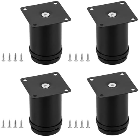 HAOCHEN 4 Stück Schwarz Verstellbare Möbelfüße, 50x80 mm Tischbeine, Schrankfüsse, Metallfüsse, Füße für Möbel, Küche, Schreibtisch, Tischbeine, Möbel Beine, Füße Arbeitsplatte