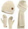 ZASFOU Herren Winter Mütze Schal Touchscreen Handschuhe Set Thermo Beanie Wintermütze Strickmütze Winterschal Winterhandschuhe Geschenk für Männer