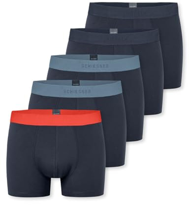 Schiesser herr 5-pack underkläder ekologisk bomull 95/5 ekologiska boxershorts, sorterade 1_183214, 8, Sorterad 1_183214, 8