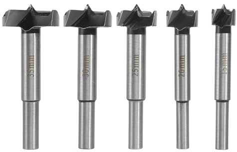 5 Stück Forstnerbohrer Set mit Aufbewahrungsbox 15-35mm, Professioneller Holzbohrer Topfbohrer Kunstbohrer für Holz, Zubehör Bohrmaschine für Holzbearbeitung