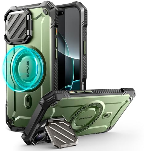 SUPCASE for iPhone 16 Pro Case 6.3'' 2024 with Camera Cover Stand (UBMag XT), [Compatible with MagSafe] [Built-in Kickstand] [Military-Grade Protection] Heavy Duty Rugged Magnetic Phone Case
