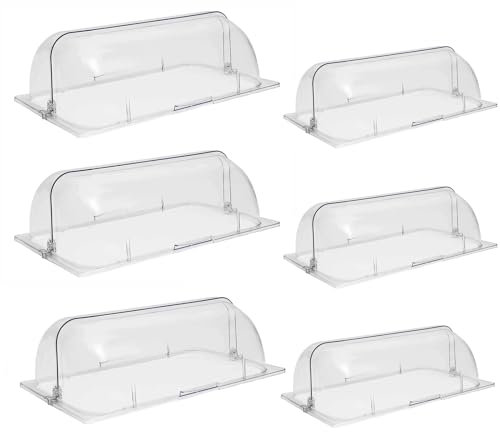 Roll Top Chafing Dish Cover, Full Size Chafing Dish Lid Clear Food Display Cover Plastic Dessert Cake Exhibition Cover Bakery Pan, 6