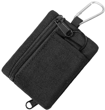Aisikoo Molle Tasche Klein, Mini Tasche, EDC-Pouch, Mini Geldbörse für Herren, Gürteltasche, Campen, Wandern, Radfahren, Schwarz (10.5 x 8 x 1.5cm)