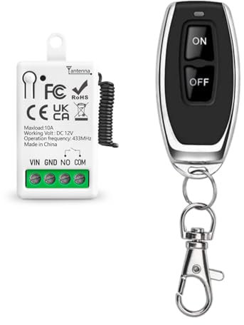 Tedeligo 433 Mhz Universal DC 12V 1Canale Interruttore Di Controllo Remoto Wireless Modulo Ricevitore Rele RF Con 1 Trasmettitori, Controller Passivo Con Contatto Pulito, Per Sistema Porte Da Garage