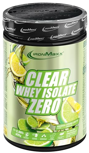 IronMaxx Clear Whey Isolate Zero - Lata Limón Lima 400g | Aislado de proteína de suero transparente sin azúcar | Proteína transparente sin lactosa | Limonada proteica con sabor afrutado