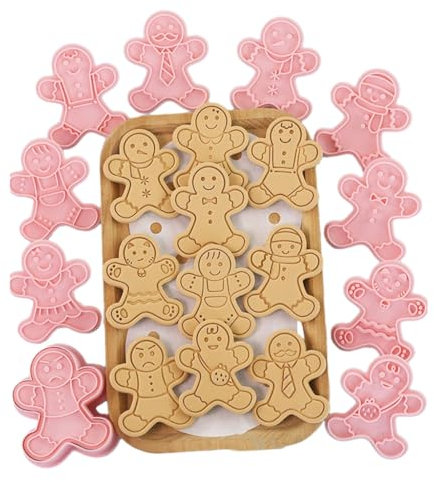 Set di 11 formine per biscotti a forma di omino di pan di zenzero, stampini a forma di omino