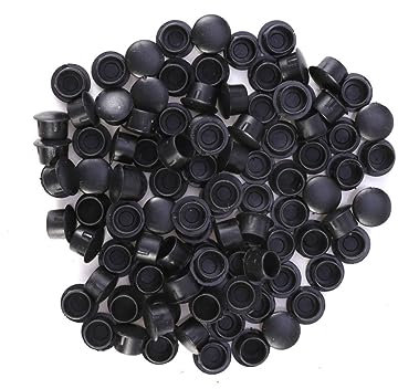 FUNOMOCYA 50pcs Cabinet Hinge Covers Black Plastic Hinge Screw Caps for Door Window Cupboard Easy to Install