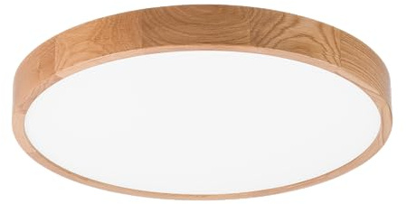 STOLARNIA PIKA Deckenlampe - Runde Holz Deckenleuchte Eiche LED 24W-4000K (∅47 cm) - Modern Beige Lampe für Schlafzimmer, Wohnzimmer, Flur, Küche - Stilvolle Eichenholz LEJA