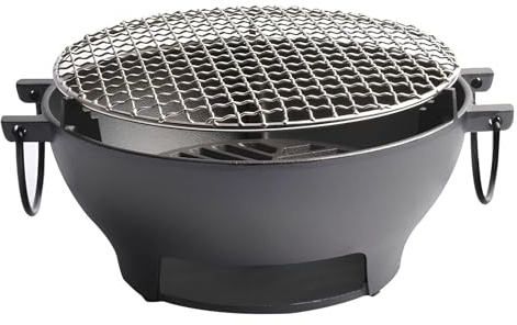 YTYTU BBQ Grill, Tragbarer Holzkohlegrill, Barbecue Grill Aus Gusseisen Für Picknick, Garten, Terrasse, Camping, Reisen(S)