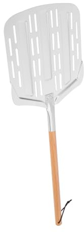 Mobestech Pizza Peel with Detachable Wood Handle Perforated Spatula for Transfer for Home Restaurant and Pizzeria Use Hangable Design for Convenient Storage