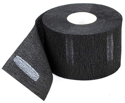 100 Stück Einweg-Nackenstreifen, schwarz, selbstklebend, dehnbar, Nackenschutzband, Papier-Halswickel Band für Salon, Haarschneiden, Styling, Färben