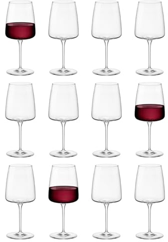 Bormioli Rocco 540ml Nexo Verres à Vin - 12x Grand Tige Rouge Blanc Ensemble de Verres à Vin | Gros Mariage Anniversaire Fête Boire Verrerie Gobelets | Lavable au Lave-vaisselle