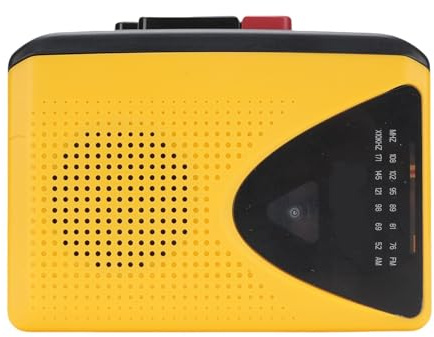 ASHATA Lecteur de Cassettes, Radio AM FM Rétro avec Fonction D'enregistrement, Lecteur de Cassettes Portable avec Grand Haut-Parleur et Prise Casque, Micro intégré pour la Maison et Le