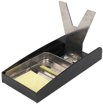Soporte para herramientas de soldadura de hierro, diseño eficiente de espacio, sistemas de limpieza de punta integrados para organización de escritorio de manualidades, soporte de soldador con esponja