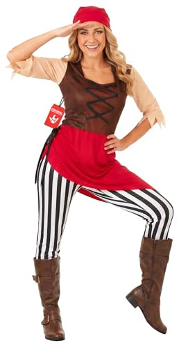 Fun Shack Piraten Kostüm Damen, Freches Halloween Kostüm Damen | Piratenoberteil mit Details, Frecher Seeräuberinnen-Look, Zum Überziehen, Perfekt für Halloween, Ideal zum Verkleiden