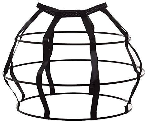 GRACEART Donna Cerchio Gonna 3-Loop Gabbia Overskirt (Nero)