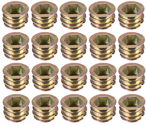 sourcing map 20Stk. Gewindeeinsatz Muttern Zinklegierung Innensechskant M8 Inner 10mm Länge