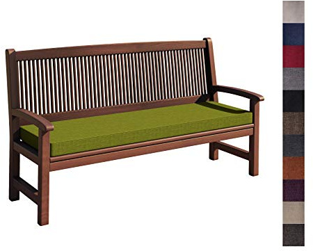 sunnypillow Bankauflage Outdoor - Stuhlkissen mit abnehmbarem Bezug - Sitzkissen für Bank - Bankpolster Polsterauflage Auflage für Gartenbank - 150 x 60 x 5cm - Bankkissen für Gartenmöbel Grün