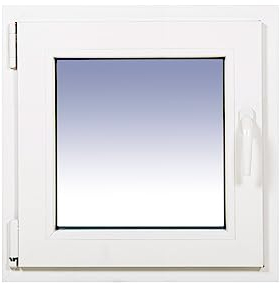 Fenêtre PVC praticable Oscilobatiente Gauche 600X600 1 feuille avec verre Carglass
