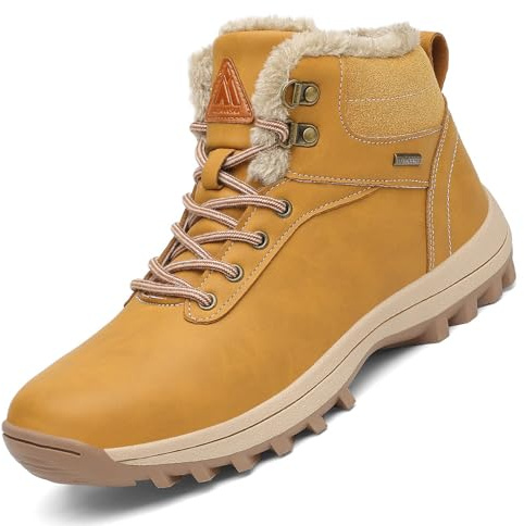 Mishansha Chaussure Homme Femme Hiver Bottines Chaude Jaune 45 EU