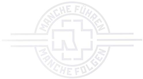 Rammstein Autoaufkleber ”Manche Führen Manche Folgen” weiß, Offizielles Band Merchandise (aussenklebend) 69 x 38cm Heckscheibe