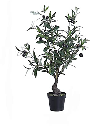 Artificial Trees Pot Plants 25.6 Inch Artificial Tree，Artificial Tree Olive Plant Fruits Silk Olive Leaves Decor for Home Garden Office Wedding Greenery Decorations Artificial Plants Bonsai