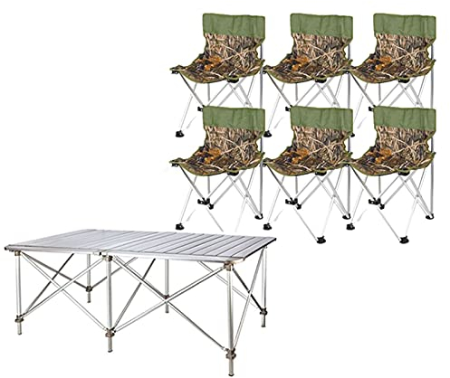 Campingtische StüHle Hochleistungs-Klapptisch im Freien, dauerhafter Aluminium-Terrassen-Tisch, geeignet für den Grill, Camping (Color : 6 in 1)